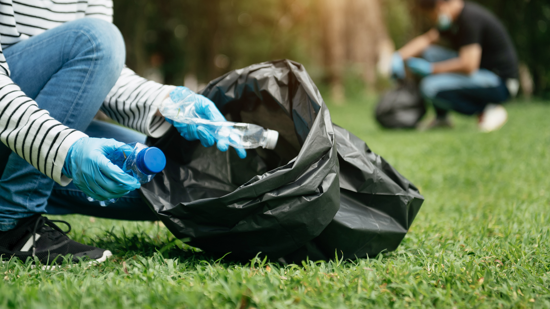 Picking up litter